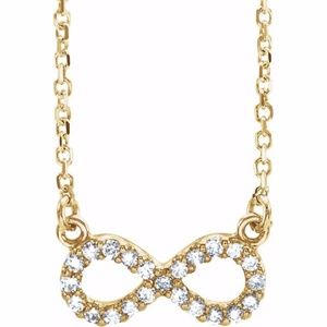 14K Yellow Diamond Infinity Necklace